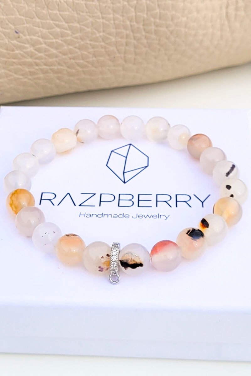 DENDRITES ACHÁT karkötő - választható köztessel