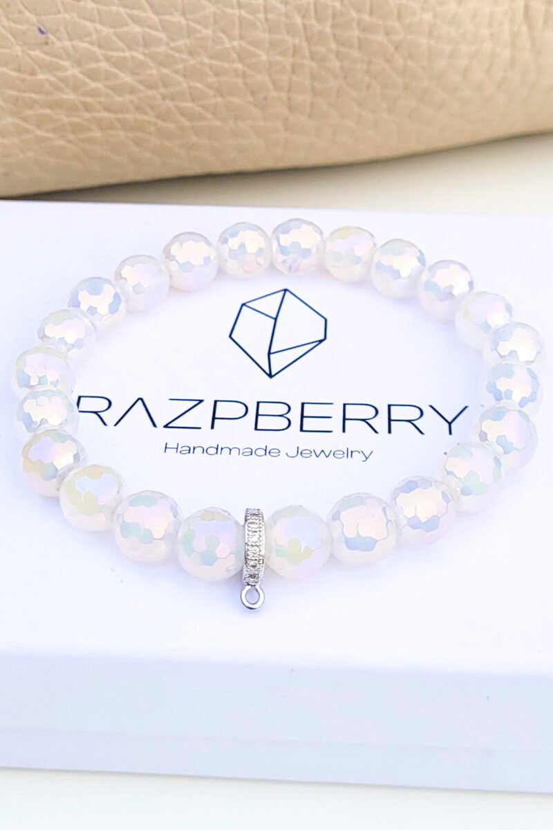 FAZETTÁLT AURA ACHÁT karkötő - választható köztessel