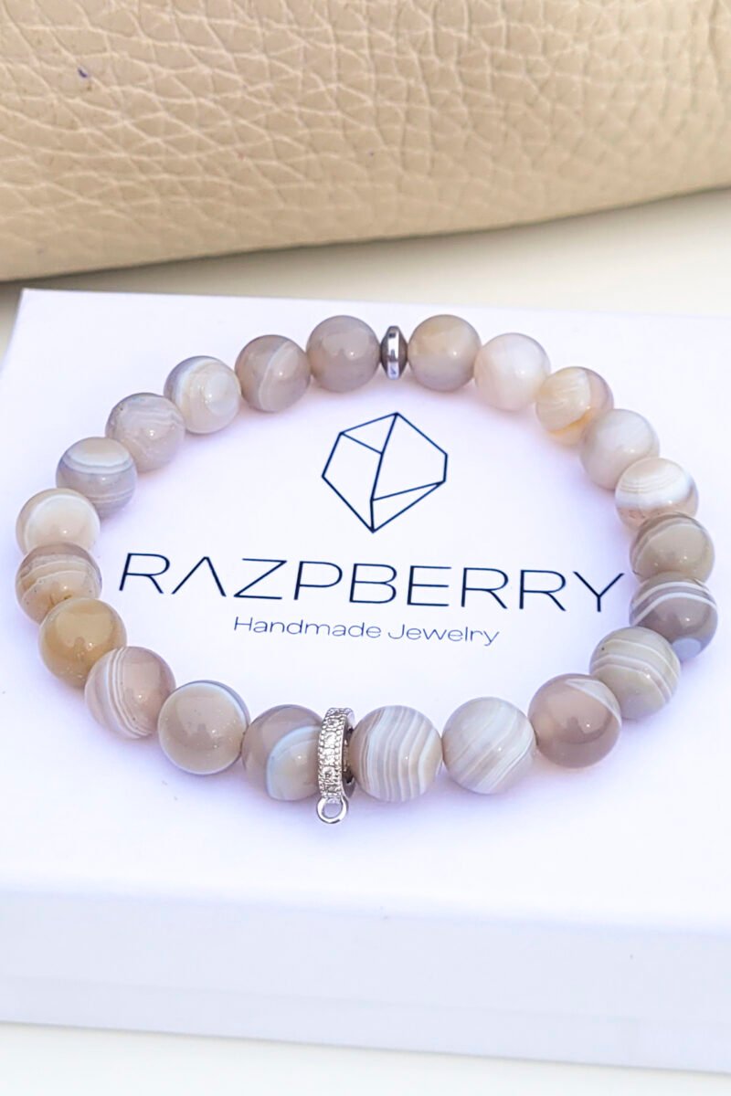 SÁVOS ACHÁT karkötő - választható köztessel