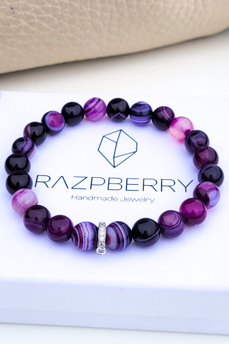 SÁVOS ACHÁT karkötő - választható köztessel