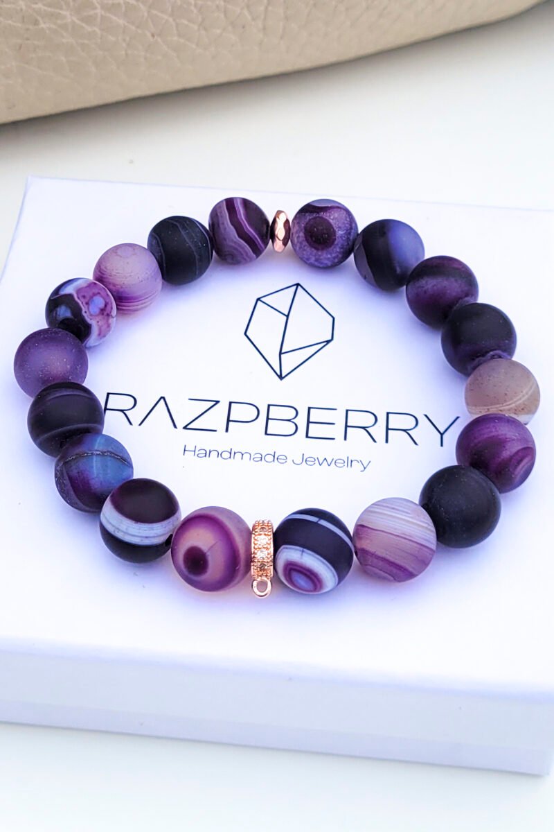 SÁVOS ACHÁT karkötő - választható köztessel