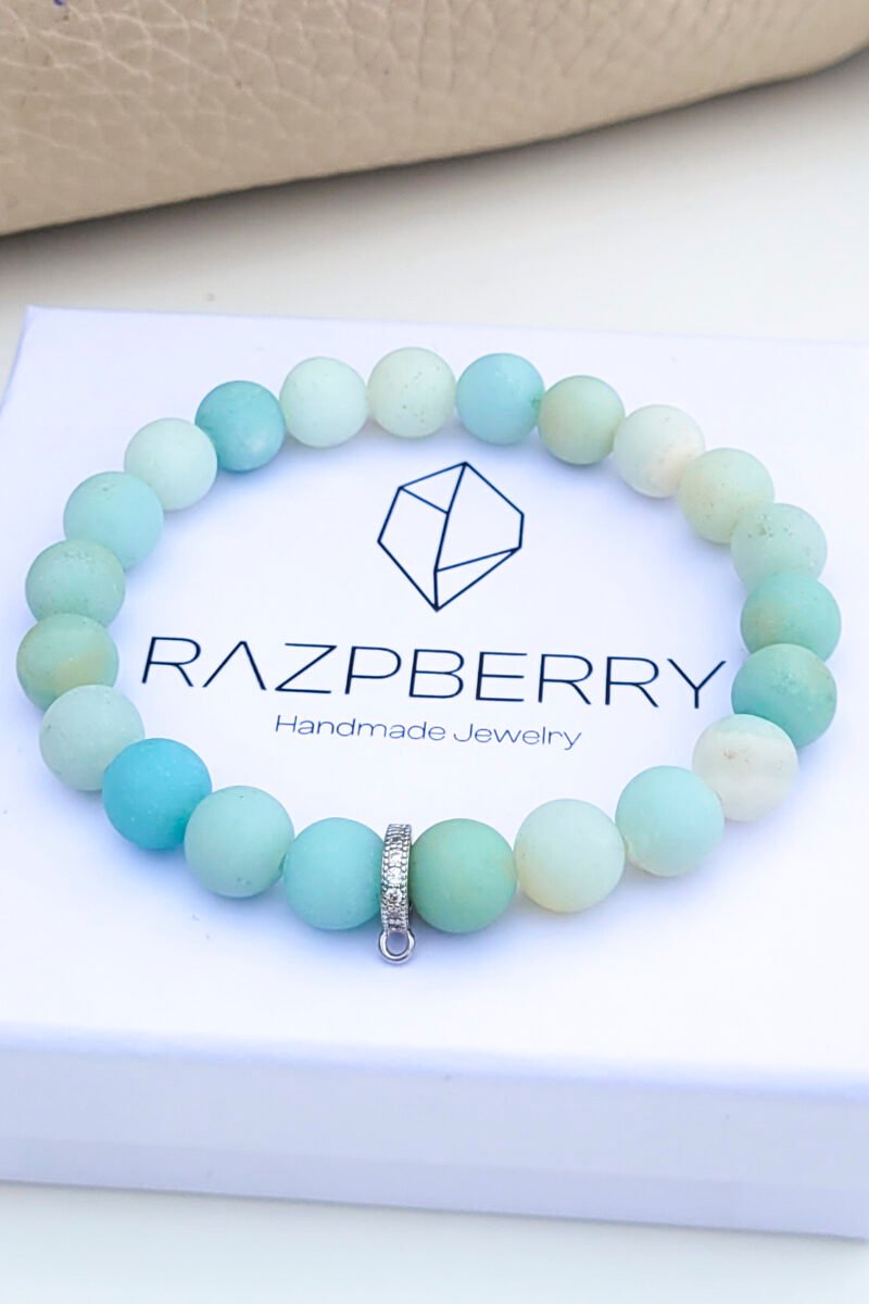 MATT ZÖLD KŐ KVARCIT karkötő - választható köztessel