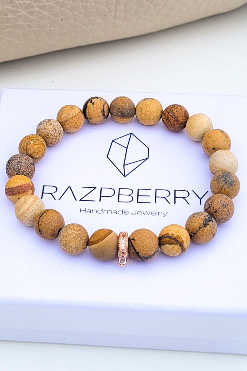 MATT TÁJKÉP JÁSPIS karkötő - választható köztessel