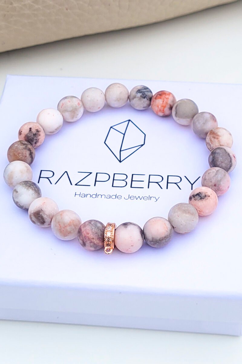 MATT ZEBRA JÁSPIS karkötő - választható köztessel