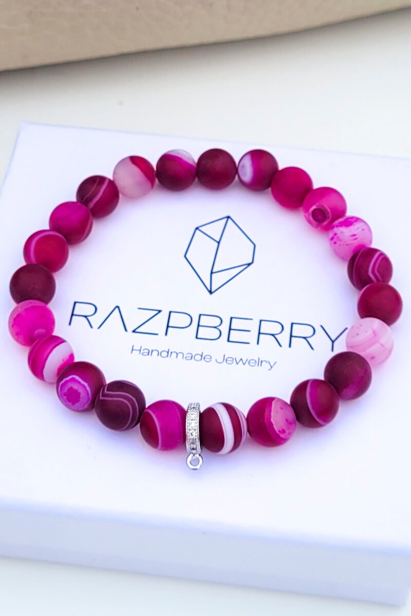 MATT SÁVOS ACHÁT karkötő - választható köztessel