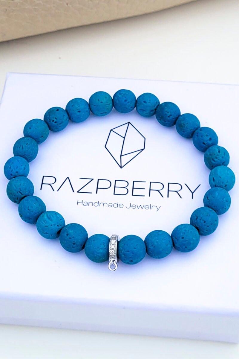 SZÍNEZETT LÁVAKŐ karkötő - választható köztessel