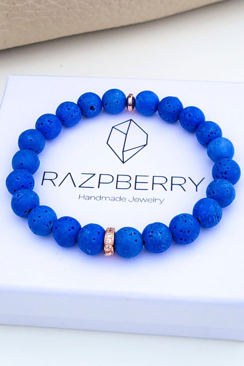 SZÍNEZETT LÁVAKŐ karkötő - választható köztessel