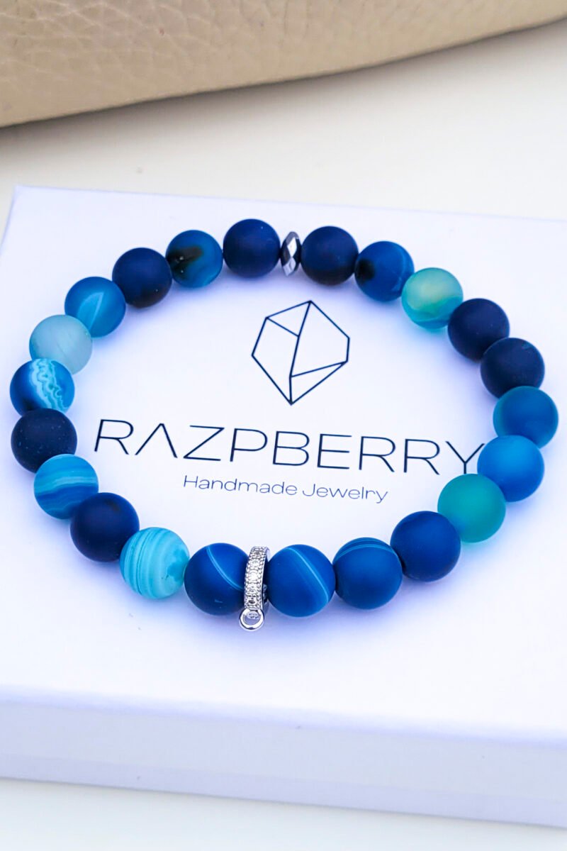 MATT SÁVOS ACHÁT karkötő - választható köztessel