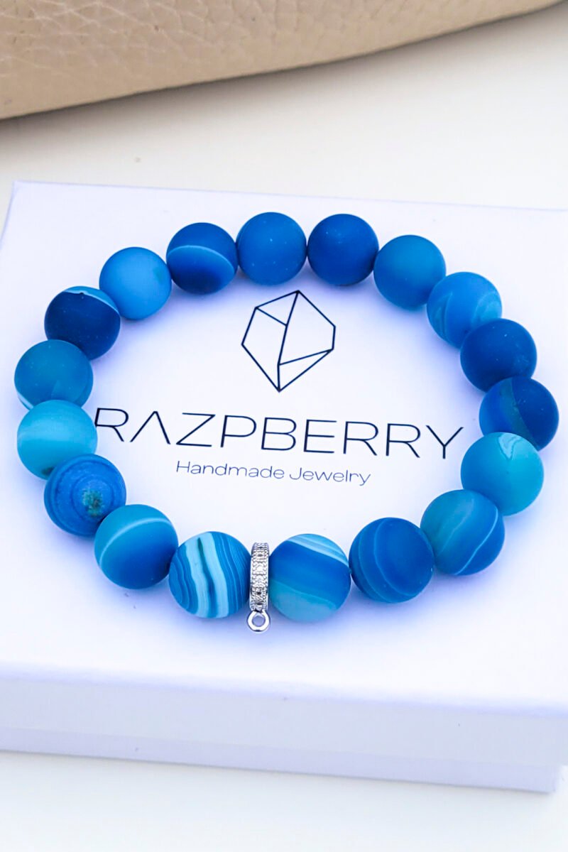 MATT SÁVOS ACHÁT karkötő - választható köztessel