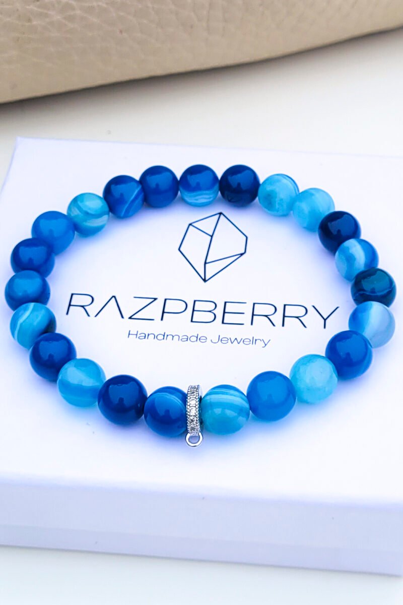 SÁVOS ACHÁT karkötő - választható köztessel