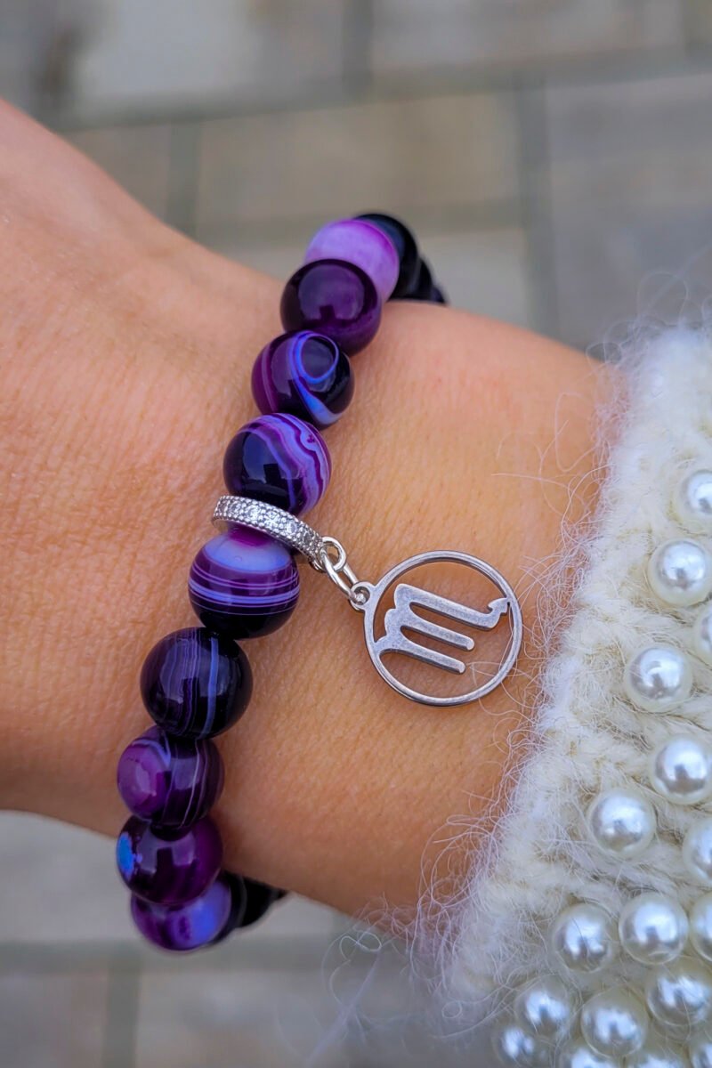 SÁVOS ACHÁT KARKÖTŐ - CHARMMAL (16 CM)