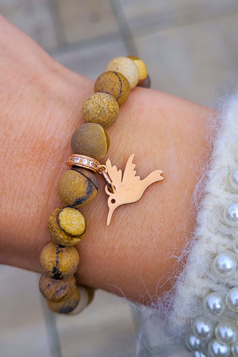 TÁJKÉP JÁSPIS KARKÖTŐ - CHARMMAL (16 CM)