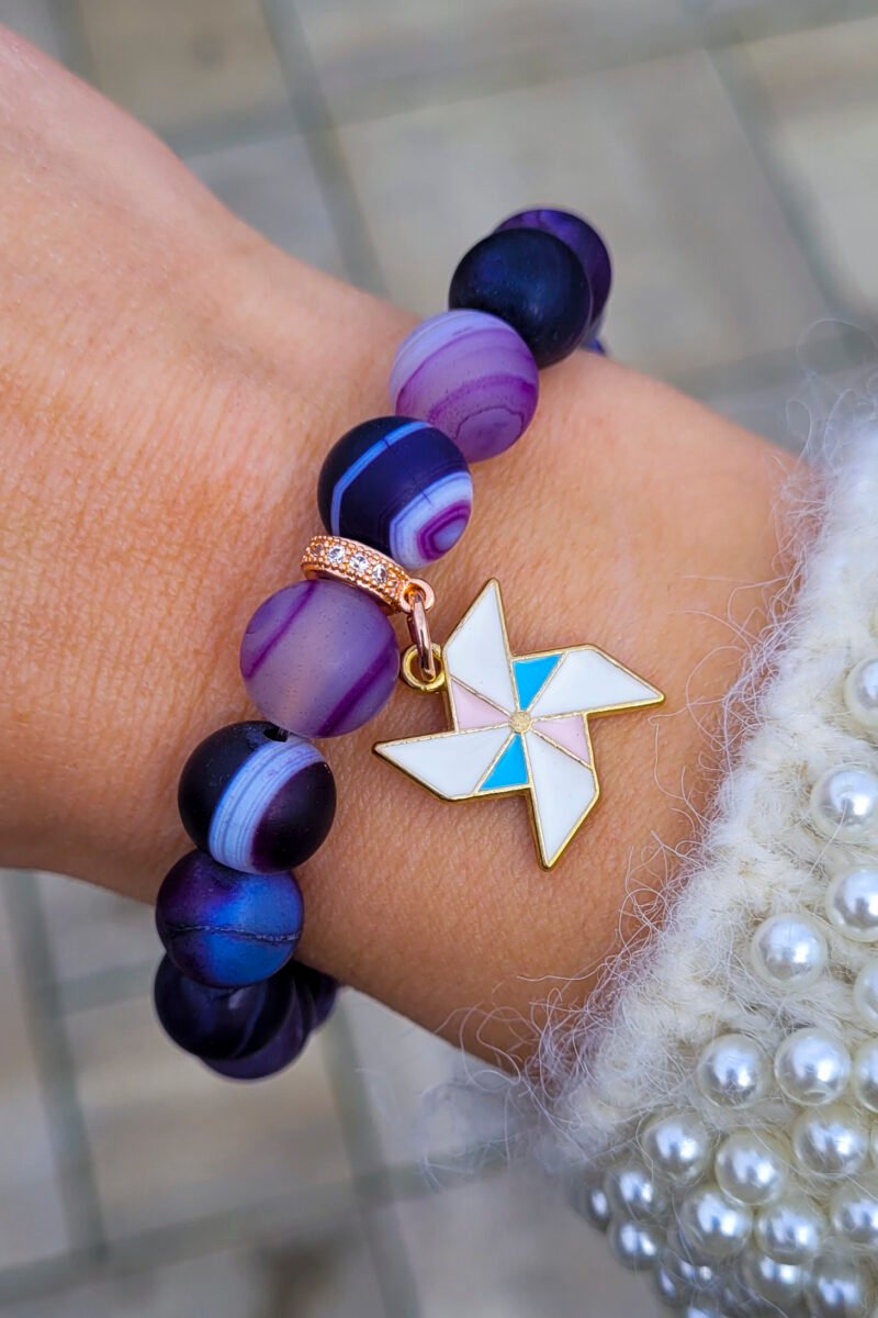 SÁVOS ACHÁT KARKÖTŐ - CHARMMAL (16 CM)